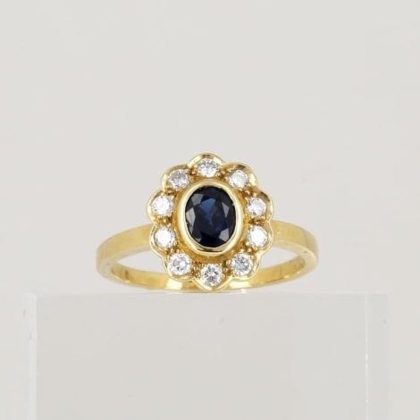 Bague 54 Bague marguerite saphir et diamants 58 Facettes Alpers