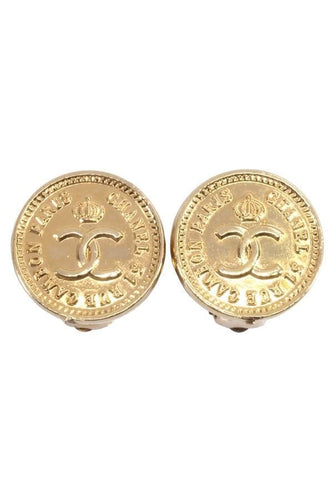 Boucles d'oreilles CHANEL - Boucles d'oreilles métal doré 58 Facettes 065911