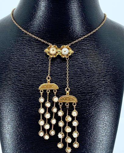 Collier Collier bayadère perles fines fin 19ème 58 Facettes