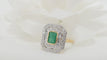 Bague 54 Bague double entourage émeraude et diamants 58 Facettes 32303