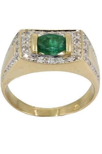 Bague BAGUE MODERNE ÉMERAUDE ET DIAMANTS 58 Facettes 050111