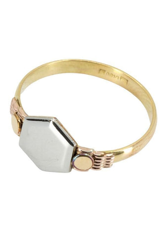 Bague CHEVALIÈRE ANCIENNE 3 ORS 58 Facettes 042061