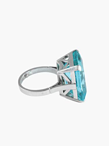 Bague 54.5 Bague Aigue-marine 58 Facettes