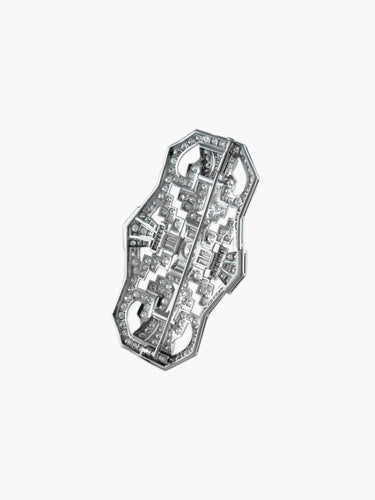 Broche Broche Art Déco Or Blanc et Diamants 58 Facettes