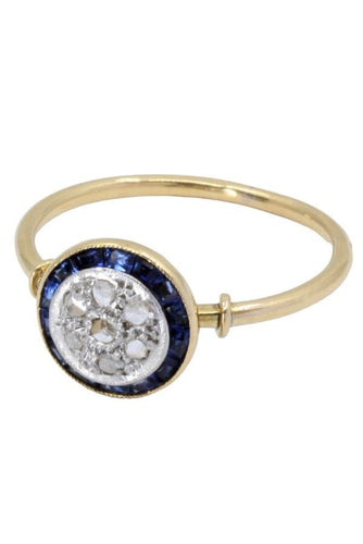 Bague 57 BAGUE ART-DÉCO SAPHIRS ET DIAMANTS 58 Facettes 057051