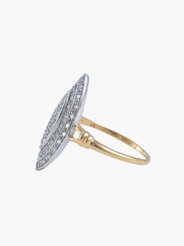 Bague Bague Marquise, Or jaune, Pavage en diamants 58 Facettes