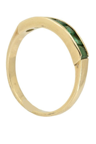 Bague DEMI-ALLIANCE EMERAUDES 58 Facettes 043641