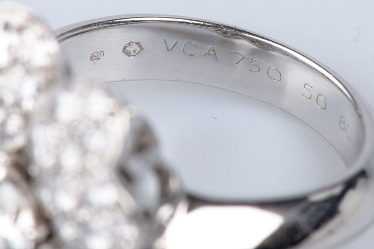 Bague 50-51 Van Cleef & Arpels - Bague "Cosmos" Or Blanc Diamants 58 Facettes BG-VANCLE4TR-104