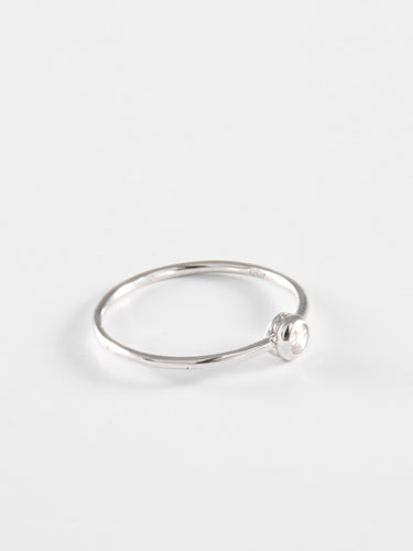 50 Bague Solitaire Saphir Blanc et Or Blanc 58 Facettes