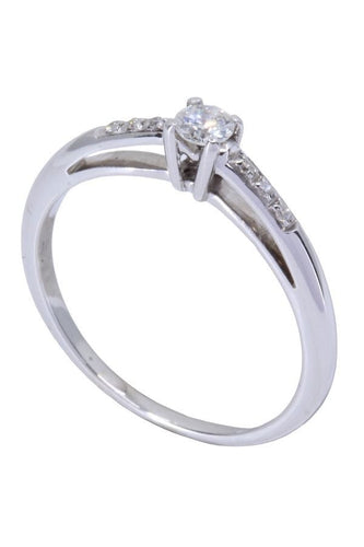 Bague 53 SOLITAIRE "TU ES LE SEL DE MA VIE" MAUBOUSSIN 58 Facettes 063691