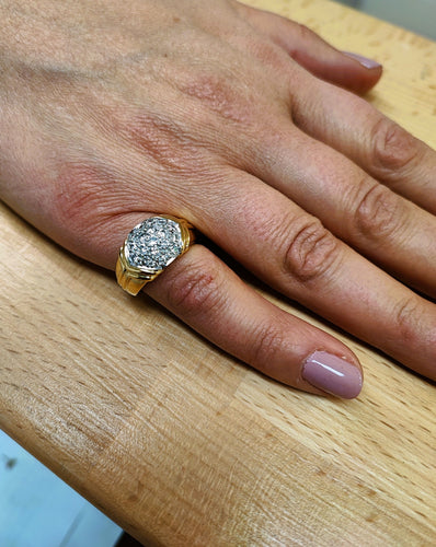 Bague 54 Bague jonc pavée diamants 58 Facettes Bag.DV-23.VIG.
