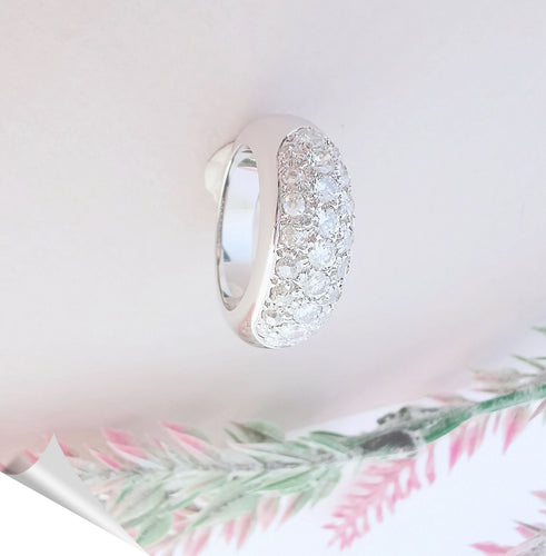 Bague 52.5 Bague Jonc Diamants Or Blanc 58 Facettes AA 1532