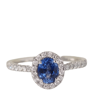 Bague 51 Bague, saphir ceylan, diamants 58 Facettes 32076