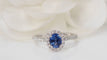 Bague 51 Bague, saphir ceylan, diamants 58 Facettes 32076