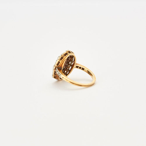 Bague 53 Bague ancienne 2 ors Diamants 58 Facettes EL2-135