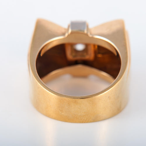 Bague 54 Bague Tank Or Jaune Diamants modèle Noeud 58 Facettes 487