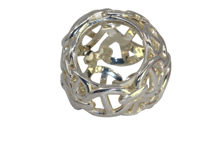 Bague 50 HERMES - Bague Chaine d'Ancre Argent 58 Facettes F17LP26