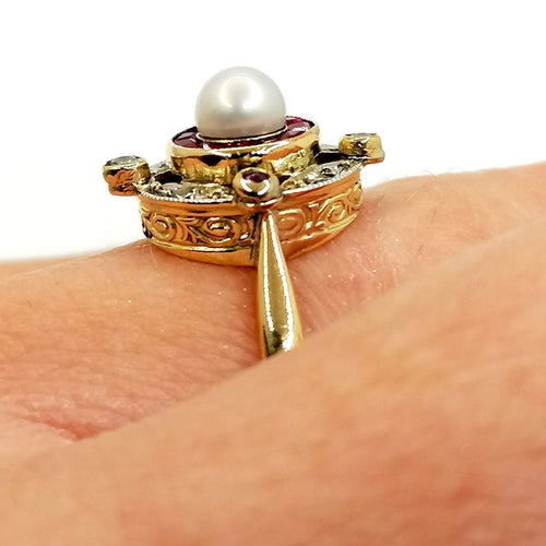 Bague 56 Bague vintage rubis diamants 58 Facettes 2554