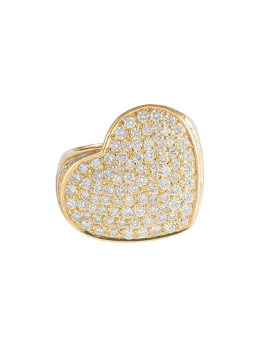 Bague 51 Bague Chevalière Coeur Diamants 58 Facettes
