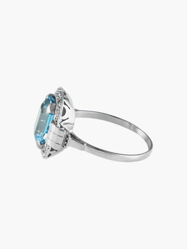 Bague 59 Bague Art Déco Or Blanc Platine 58 Facettes