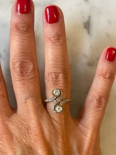 Bague 55 Bague Toi et Moi Or et Diamants 58 Facettes