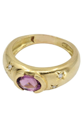 Bague BAGUE JONC TOURMALINE ET DIAMANTS 58 Facettes 054481