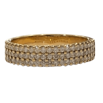 Bague Bague demi tour diamants en or jaune 58 Facettes