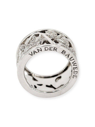 Bague 54 Van der Bauwede Bague Lierre Or blanc Diamant 58 Facettes 00044GD