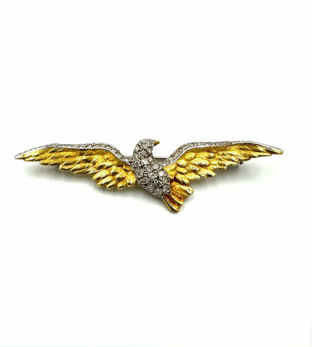 Broche Broche Oiseau Or jaune Diamants 58 Facettes