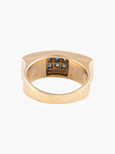 Bague Bague Or Jaune Email saphirs 58 Facettes