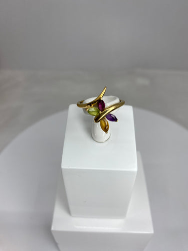 Bague Bague papillon en or jaune & pierres fines 58 Facettes