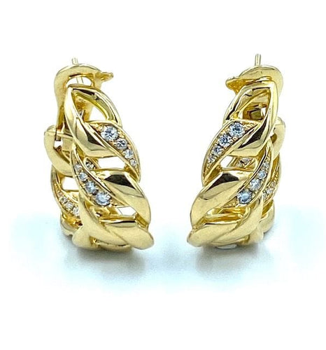 Boucles d'oreilles CARTIER. Boucles d'oreilles Or jaune Diamants Collection Bergame 58 Facettes
