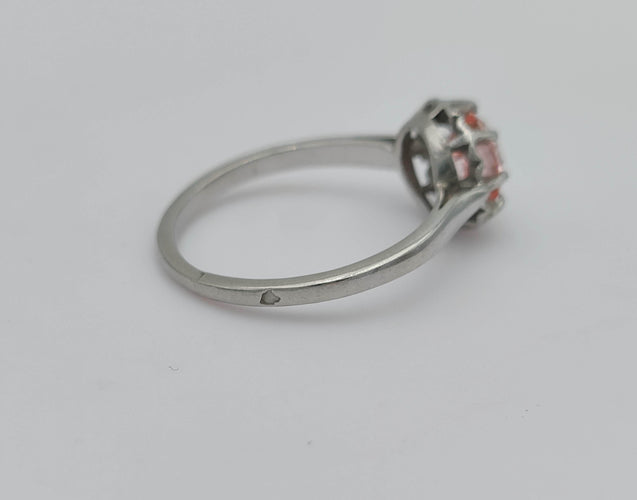 Bague Bague solitaire Platine et Diamant de synthèse rose 58 Facettes