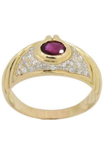 Bague 53 BAGUE MODERNE RUBIS ET DIAMANTS 58 Facettes 045971