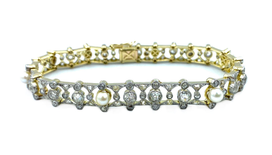 Bracelet Bracelet Or Argent Perles Diamants 58 Facettes