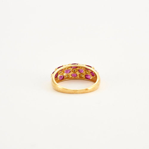 Bague 56 Bague Rubis navette et petits diamants 58 Facettes