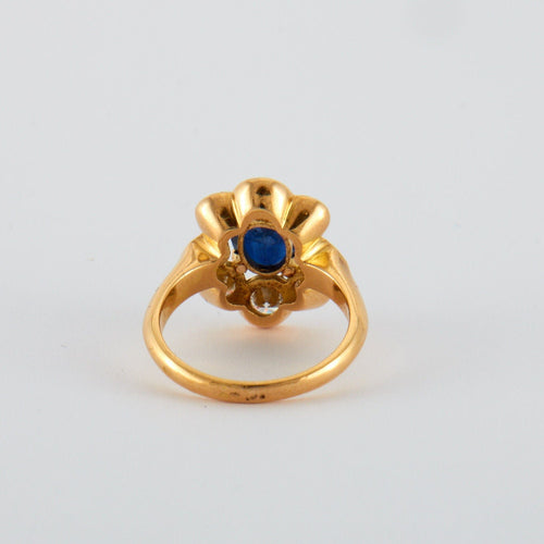 Bague 53 Bague Marguerite Saphir et Diamants 58 Facettes