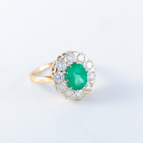 Bague 56 Bague Marguerite émeraude et diamants 58 Facettes