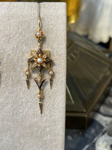 Boucles d'oreilles Pendants d'oreilles Napoléon III 58 Facettes
