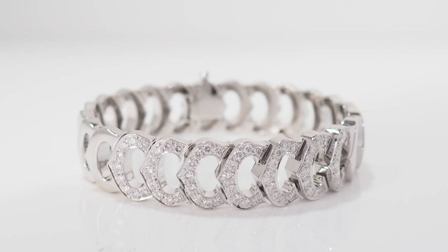 Bracelet Cartier - Bracelet Collection C, Or blanc, diamants 58 Facettes 32211