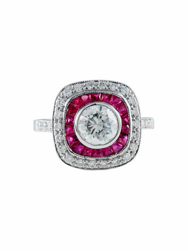 Bague Bague style Art Déco diamants et Rubis 58 Facettes
