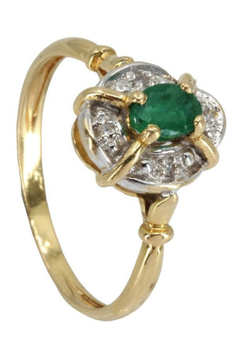 Bague BAGUE MODERNE ÉMERAUDE ET DIAMANTS 58 Facettes 050681