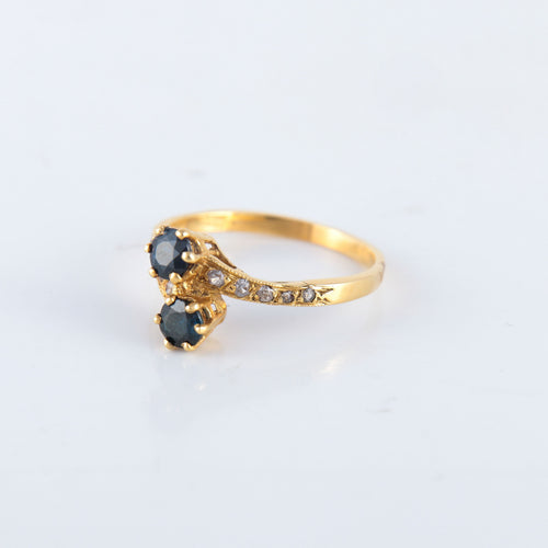 Bague 51 Bague Toi & Moi saphir diamants 58 Facettes