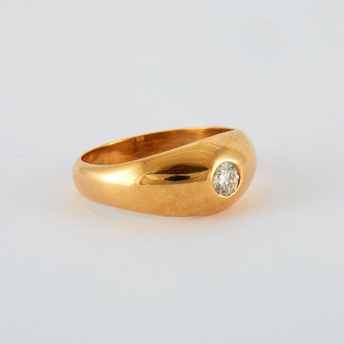 Bague 56 Bague jonc anglais or jaune diamant 58 Facettes