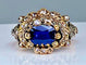 Bague 51 Bague saphir non chauffé  diamants Epoque 19ème siècle. 58 Facettes AB271