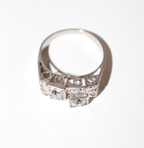 Bague 55 Bague Art Déco Platine Et Diamants 58 Facettes 551