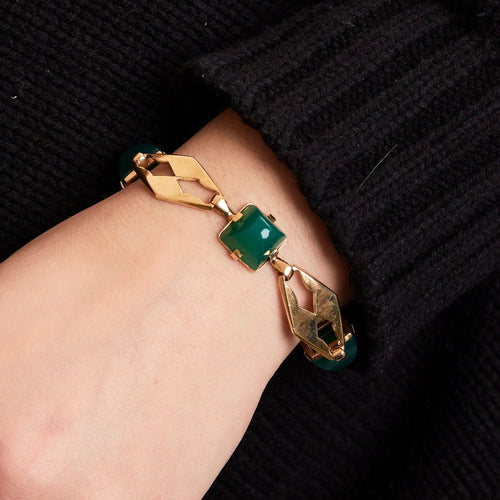 Bracelet Bracelet Art Déco Chrysoprase 58 Facettes
