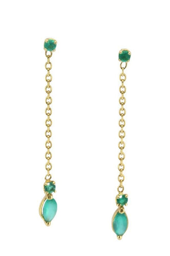 Boucles d'oreilles BOUCLES D'OREILLES PENDANTES ÉMERAUDES 58 Facettes 048071