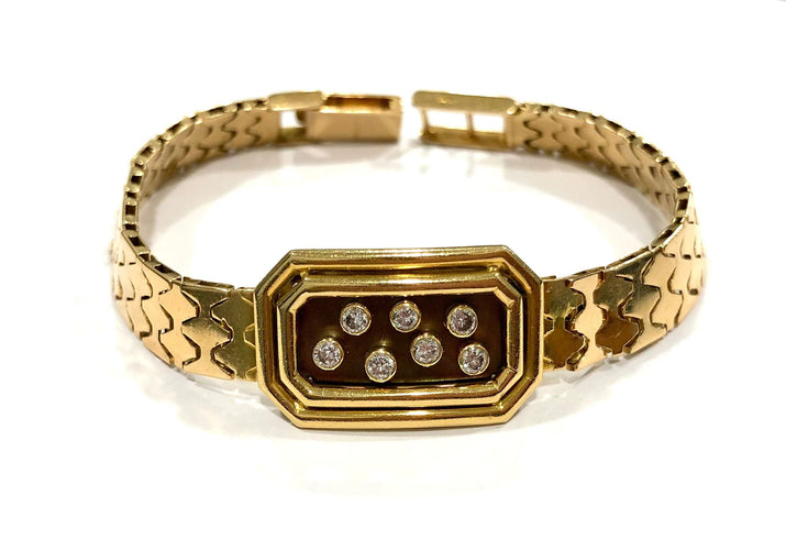 Bracelet Bracelet or jaune et diamants 58 Facettes