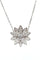 Collier VAN CLEEF & ARPELS. Collier Pendentif Lotus or blanc et diamants 58 Facettes